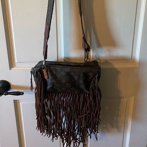 Vintage Boho Revamped Louis Vuitton Fringe Crossbody